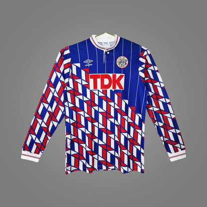 Maillot rétro Ajax Amsterdam Extérieur 1989/90 Manches Longues - face avant