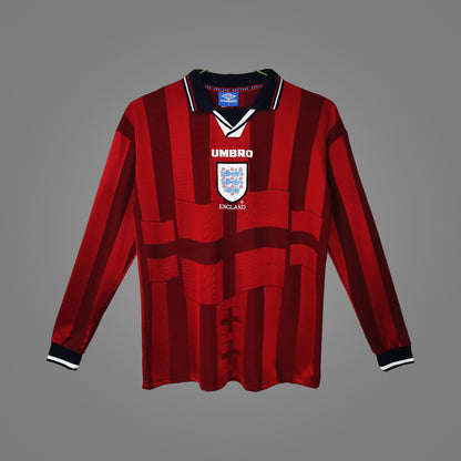 Maillot rétro Angleterre Extérieur 1998 Manches Longues - face avant