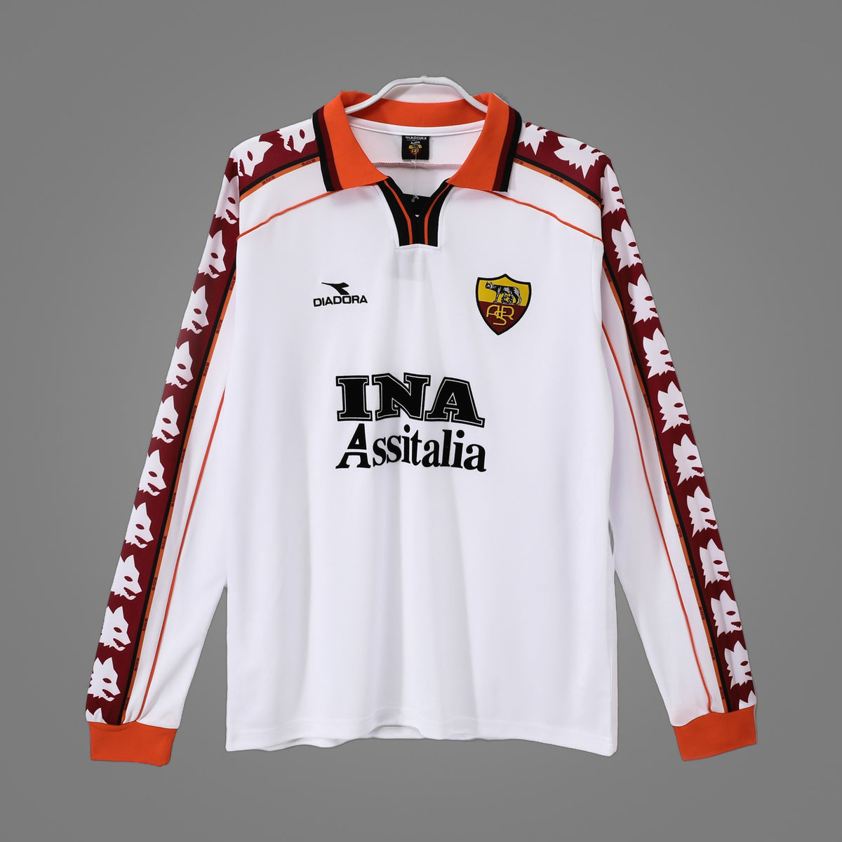 Maillot rétro AS Rome Extérieur 1998/99 Manches Longues - face avant