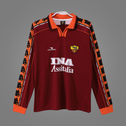 Maillot rétro AS Rome Rétro 1998/99 Manches Longues - face avant