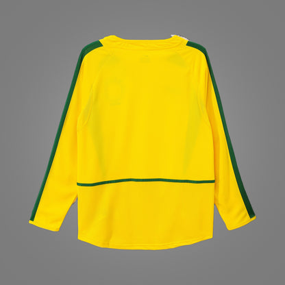 Maillot rétro Brésil Domicile 2002 Manches Longues - dos
