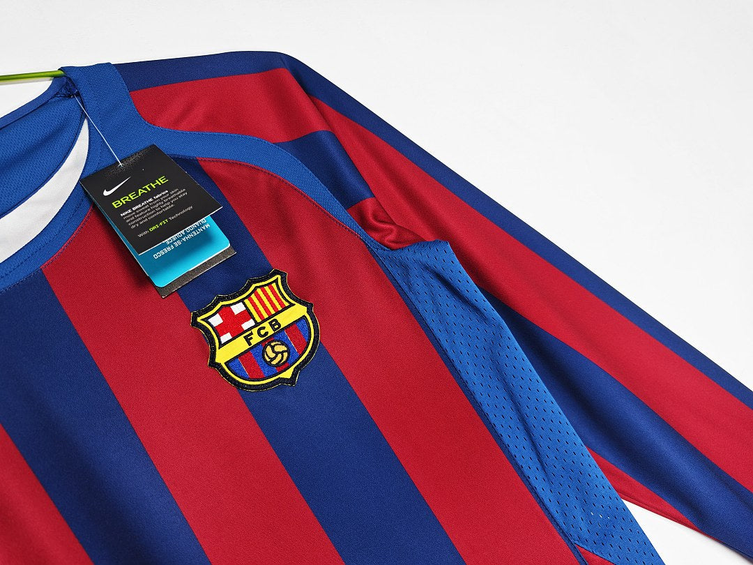 Maillot rétro FC Barcelone Domicile 2005/06 Manches Longues - détail 2