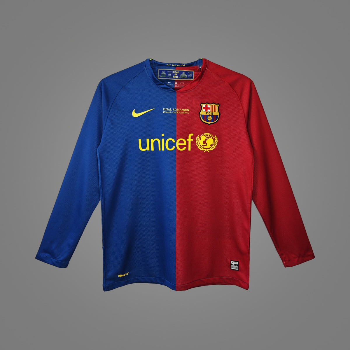 Maillot rétro FC Barcelone Domicile 2008/09 Manches Longues - face avant