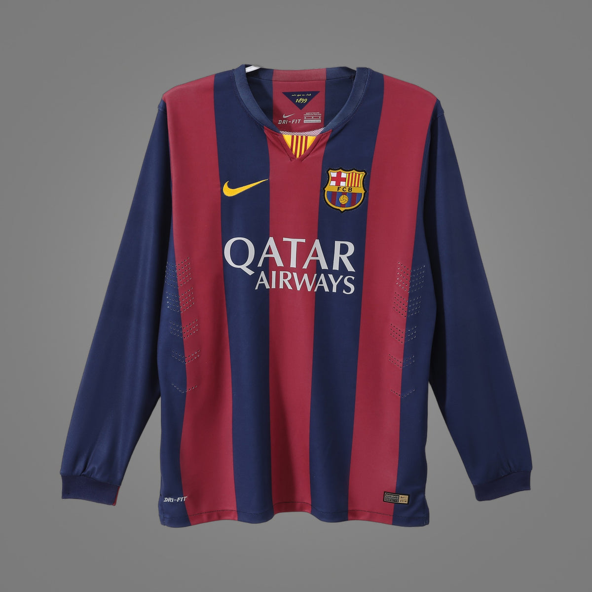 Maillot rétro FC Barcelone Domicile 2014/15 Manches Longues - face avant