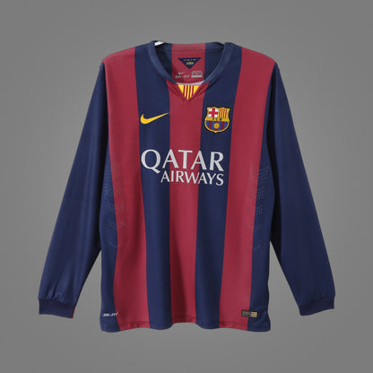 Maillot rétro FC Barcelone Domicile 2014/15 Manches Longues - face avant