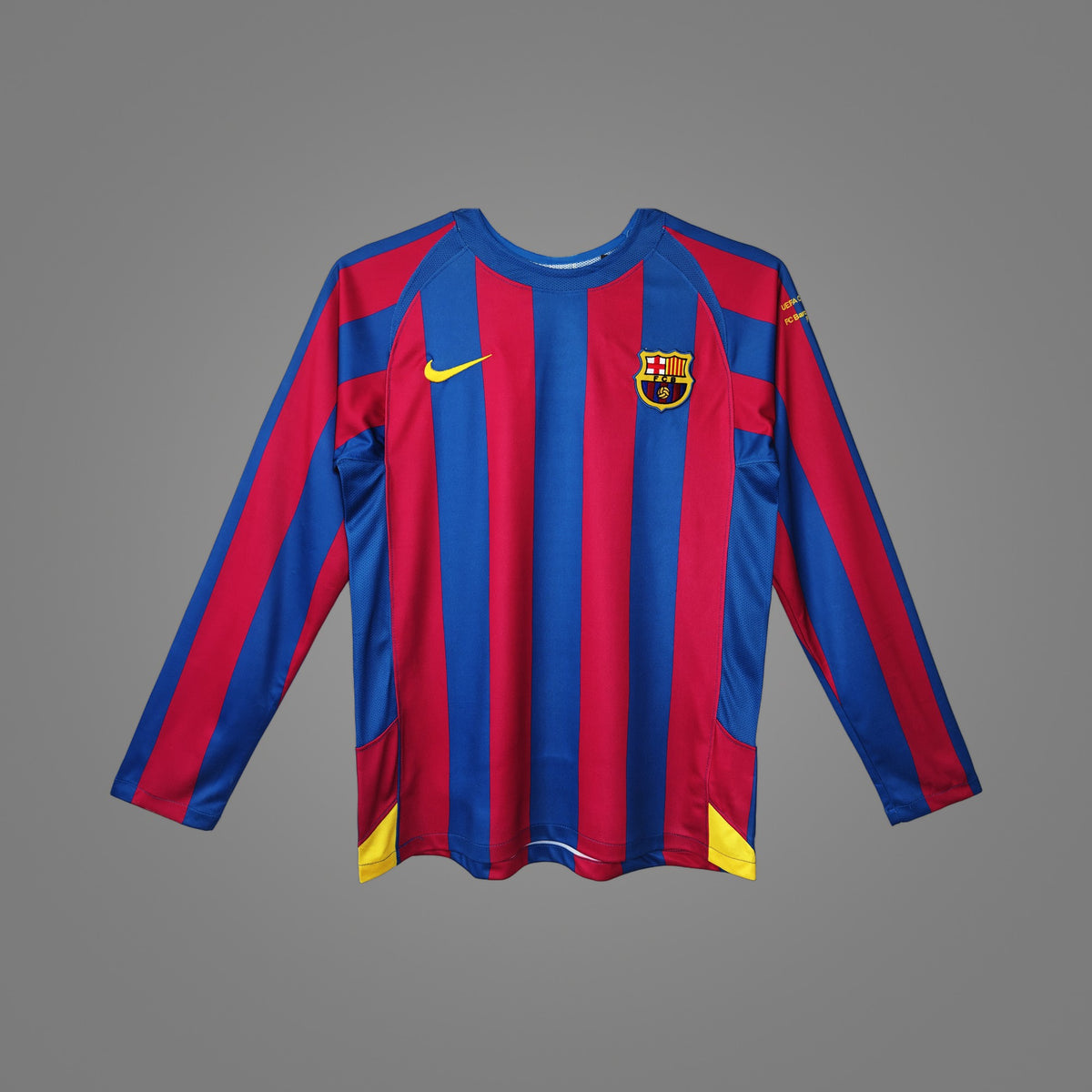 Maillot rétro FC Barcelone Domicile Ligue des champions 2005/06 Manches Longues - face avant