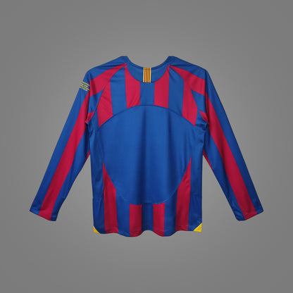 Maillot rétro FC Barcelone Domicile Ligue des champions 2005/06 Manches Longues - dos