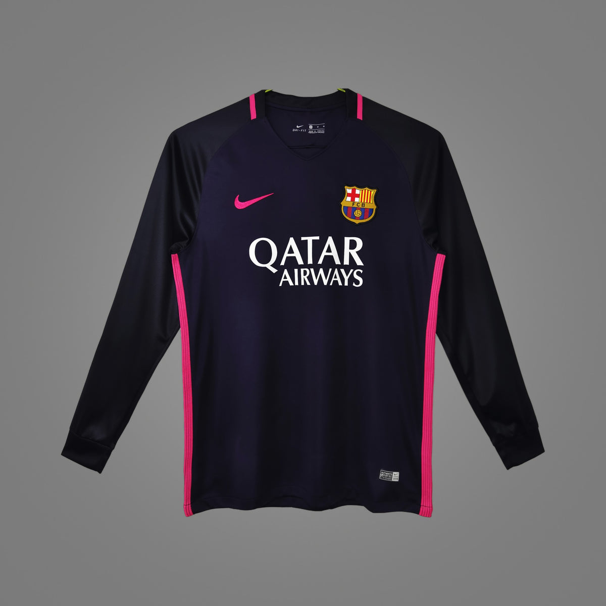 Maillot rétro FC Barcelone Extérieur 2016/17 Manches Longues - face avant