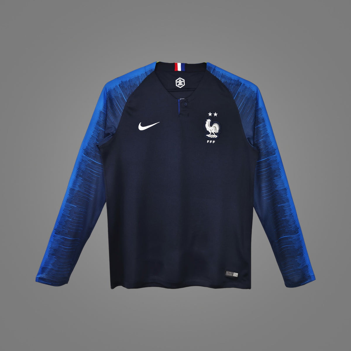 Maillot rétro France Domicile 2018 Manches Longues - face avant