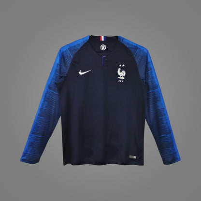 Maillot rétro France Domicile 2018 Manches Longues - face avant