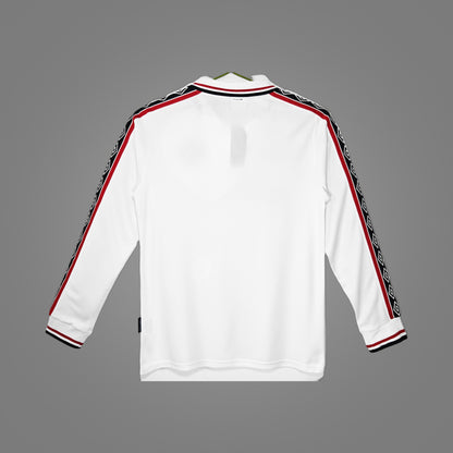 Maillot rétro Manchester United Blanc 1998/99 Manches Longues - face avant