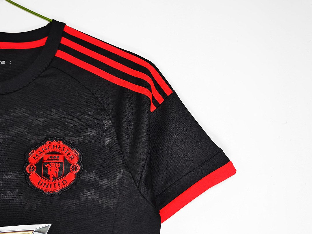 Maillot rétro Manchester United Third noir 2015/16 - détail 2