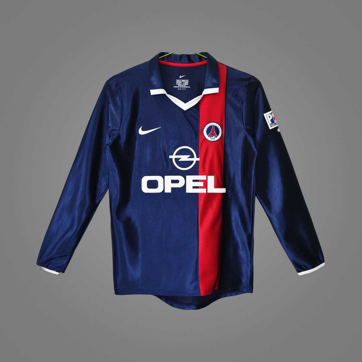 Maillot rétro Paris Saint-Germain Domicile 2001/02 Manches Longues - face avant