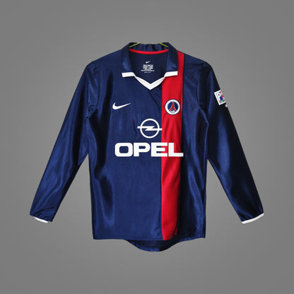 Maillot rétro Paris Saint-Germain Domicile 2001/02 Manches Longues - face avant