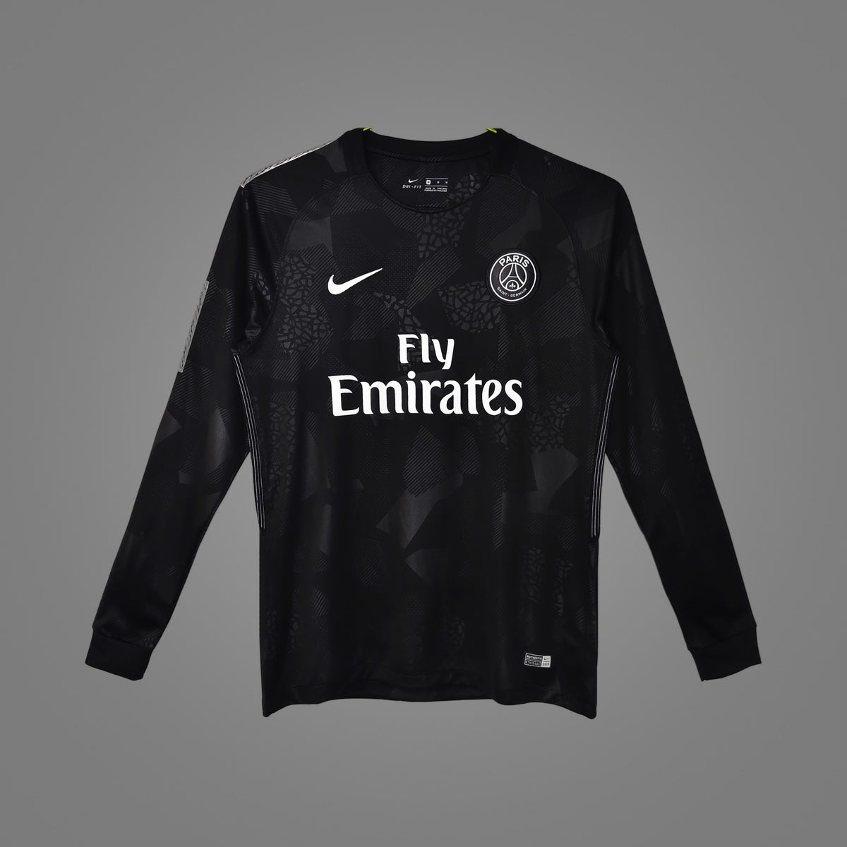 Maillot rétro Paris Saint-Germain Third noir 2017/18 Manches Longues - face avant