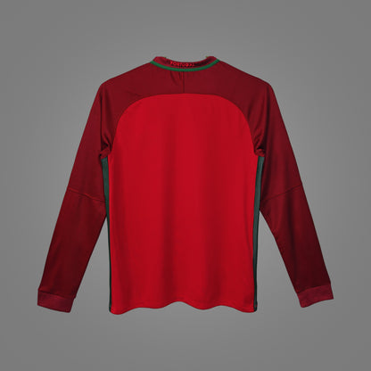Maillot rétro Portugal Domicile 2016 Manches Longues - dos